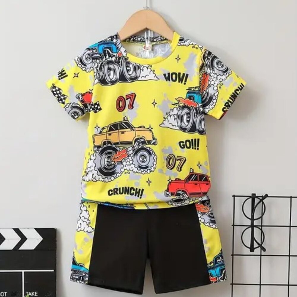 Boy's Yellow Monster Truck Outfit